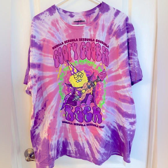 SpongeBob Squarepants Other - Unisex Size 3X SpongeBob Goofy Goober Tye Dye Pink & Purple Tee Shirt